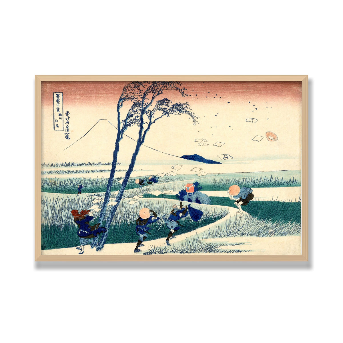 Ejiri in Suruga Province, 24 × 36 in, Natural Oak frame