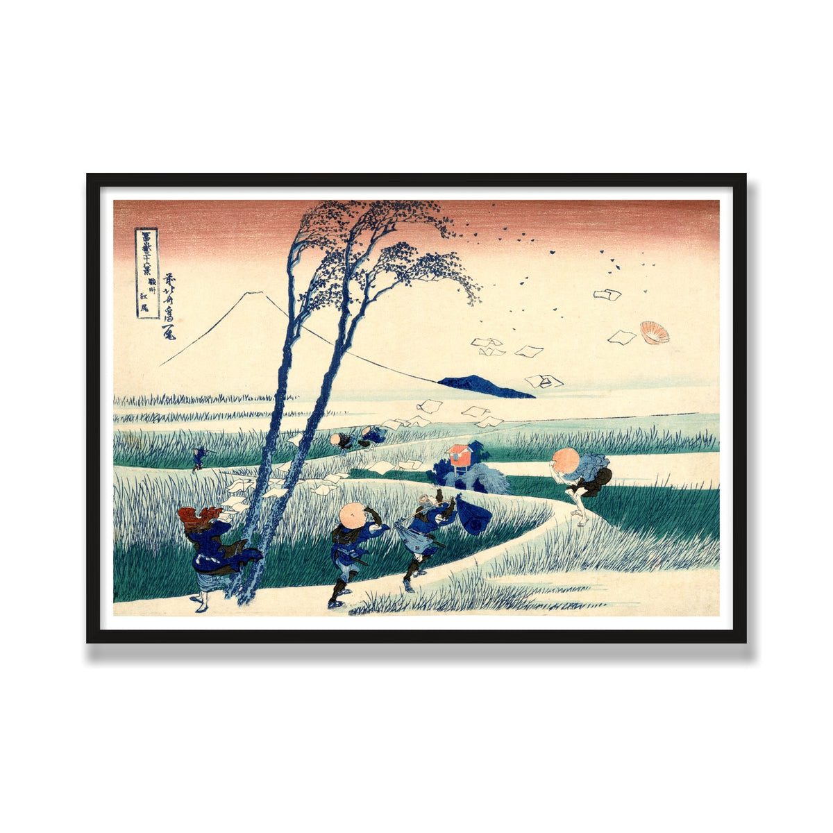 Ejiri in Suruga Province, 28 × 40 in, Black Oak frame