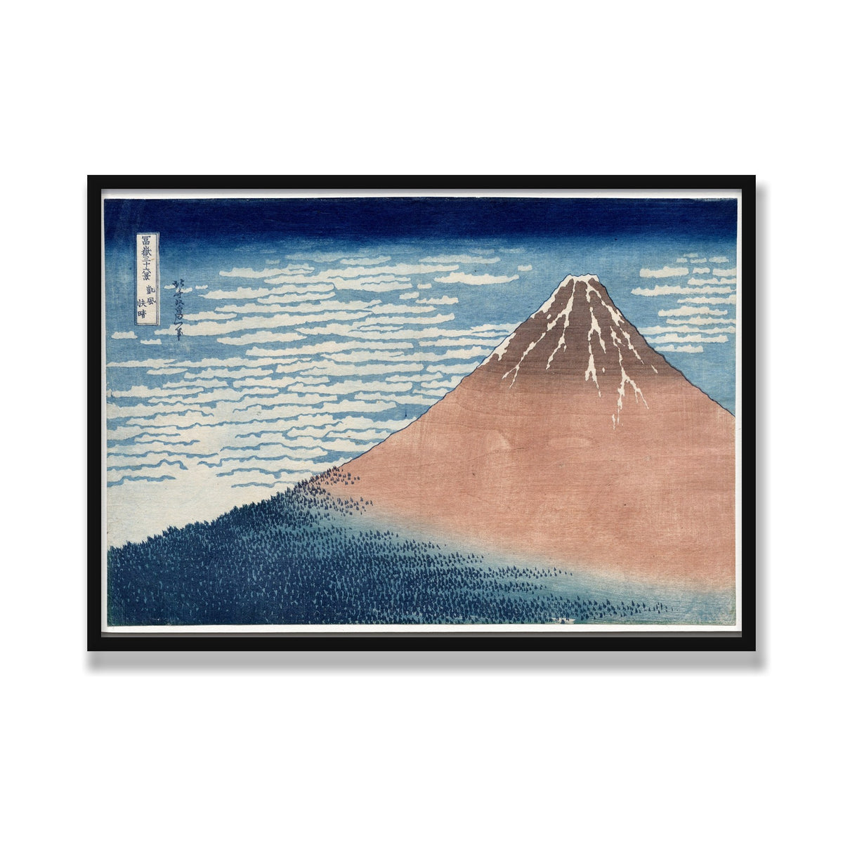Red Fuji (South Wind, Clear Sky), 28 × 40 in, Black Satin frame