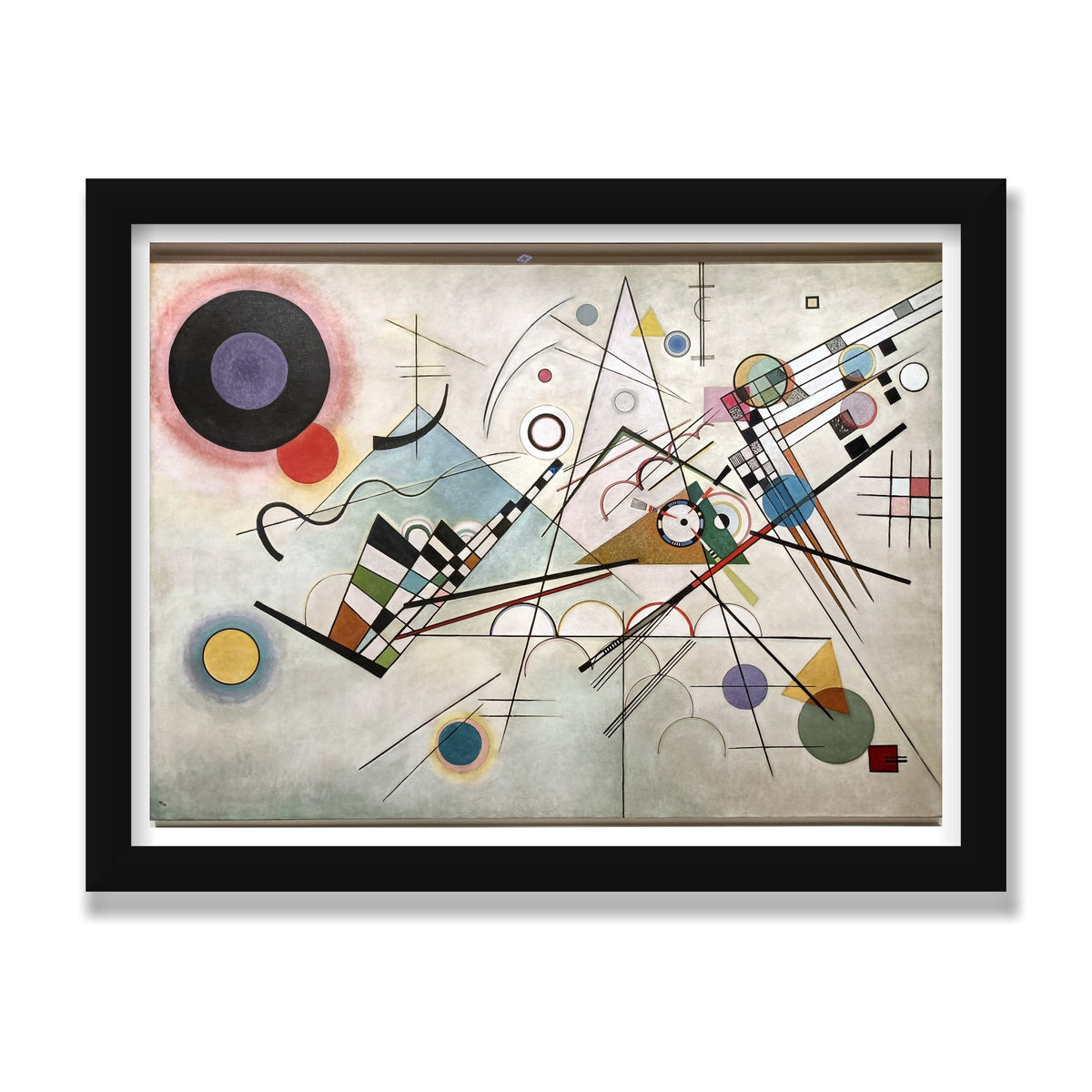 Composition VIII, 12 × 16 in, Black Satin frame