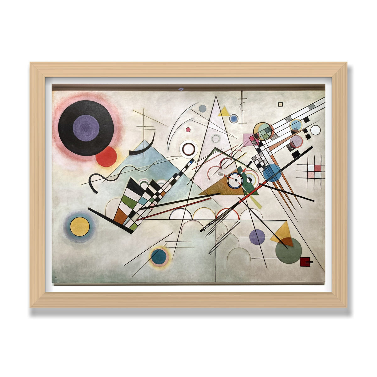 Composition VIII, 12 × 16 in, Natural Oak frame