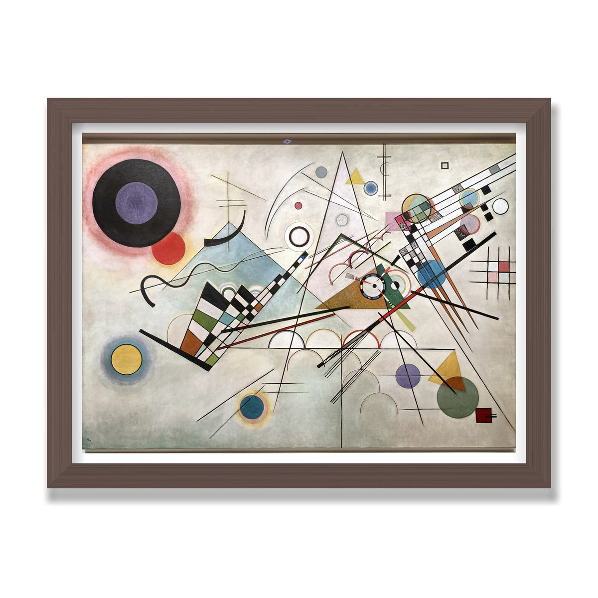 Composition VIII, 12 × 16 in, Walnut frame