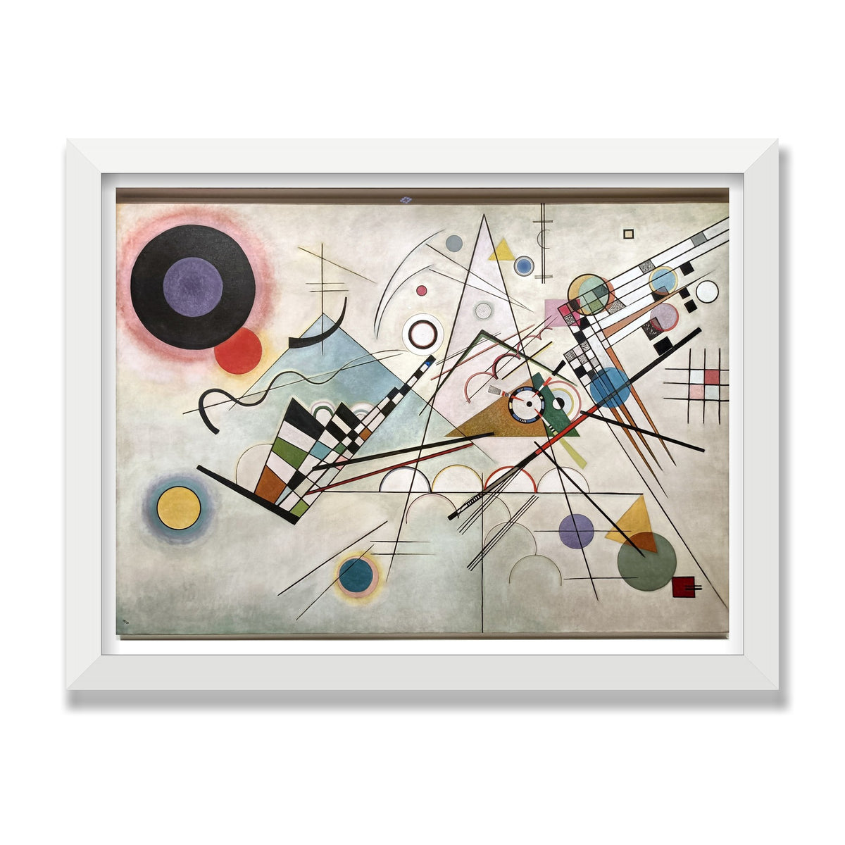 Composition VIII, 12 × 16 in, White Satin frame