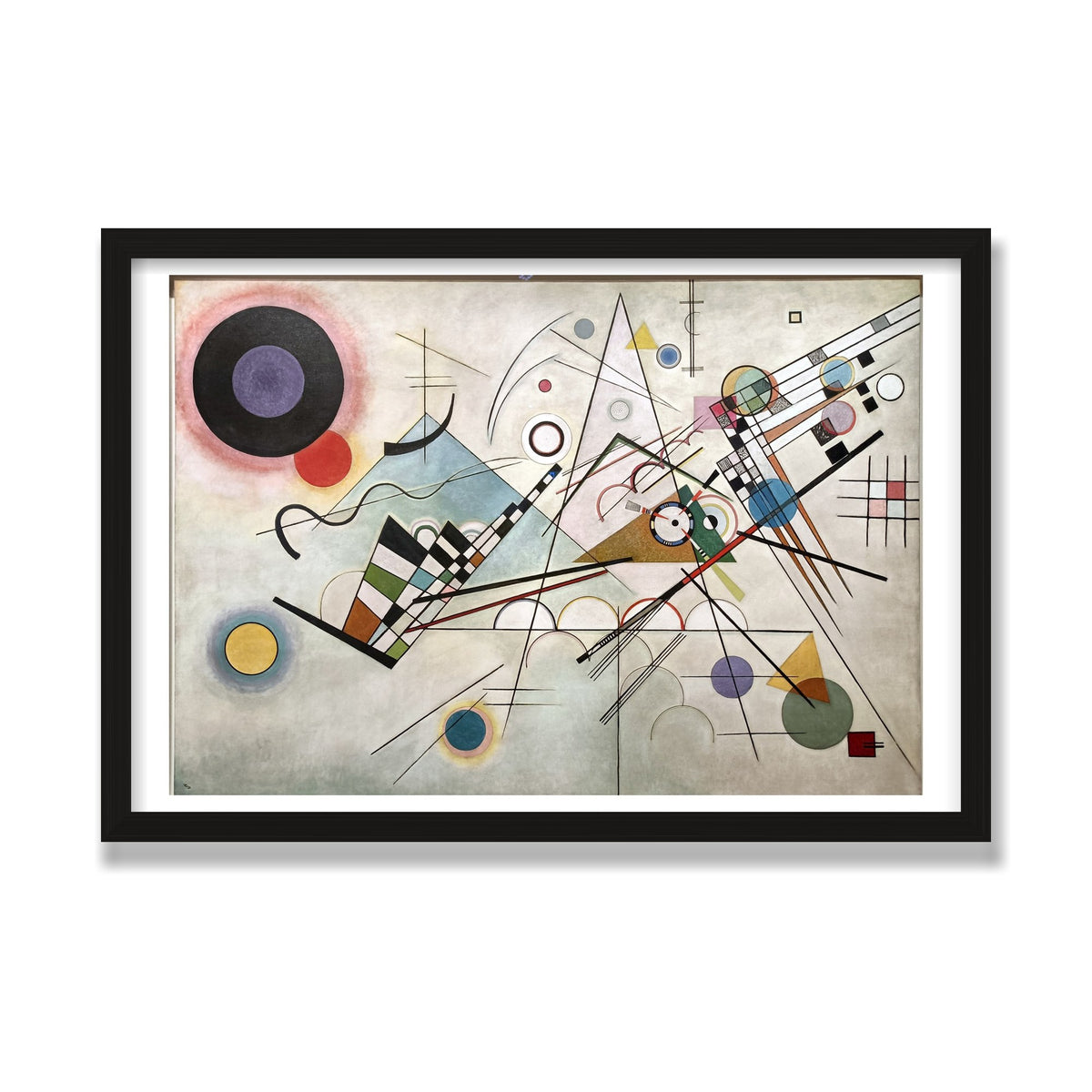 Composition VIII, 16 × 24 in, Black Oak frame