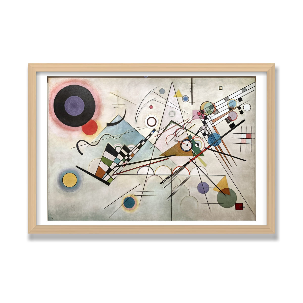 Composition VIII, 16 × 24 in, Natural Oak frame