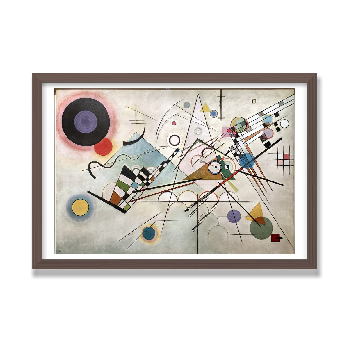 Composition VIII, 16 × 24 in, Walnut frame