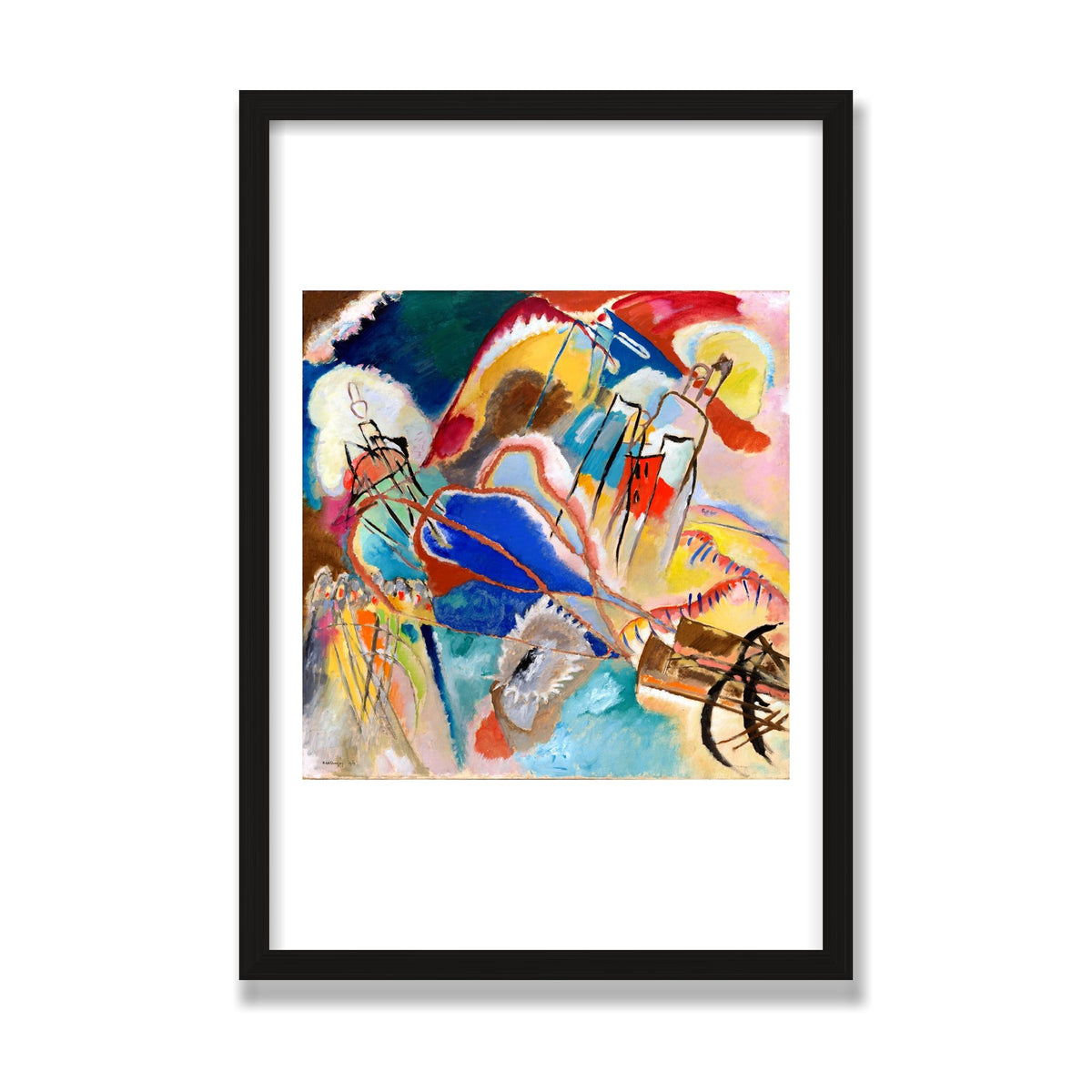 Improvisation No. 30 (Cannons), 16 × 24 in, Black Oak frame