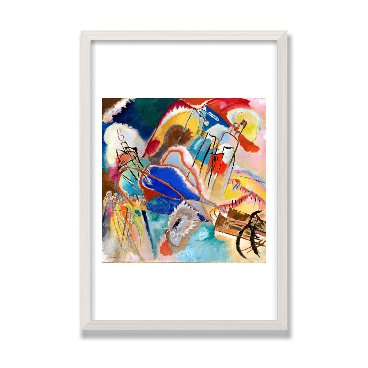 Improvisation No. 30 (Cannons), 16 × 24 in, White Oak frame