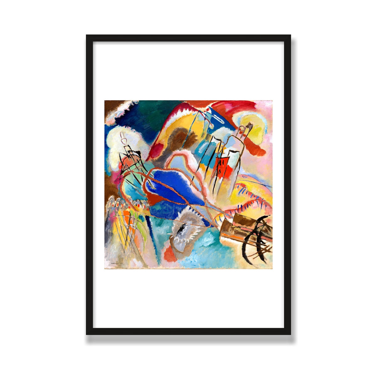 Improvisation No. 30 (Cannons), 24 × 36 in, Black Oak frame