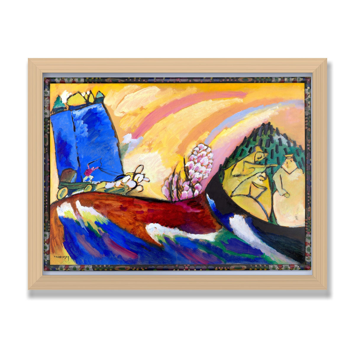 Painting with Troika, 12 × 16 in, Natural Oak frame