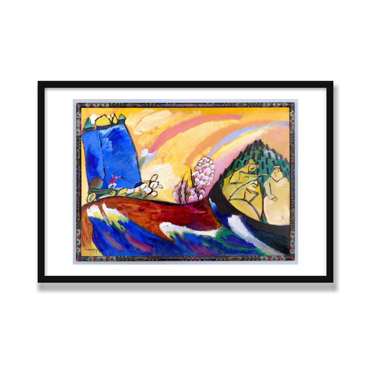 Painting with Troika, 24 × 36 in, Black Satin frame
