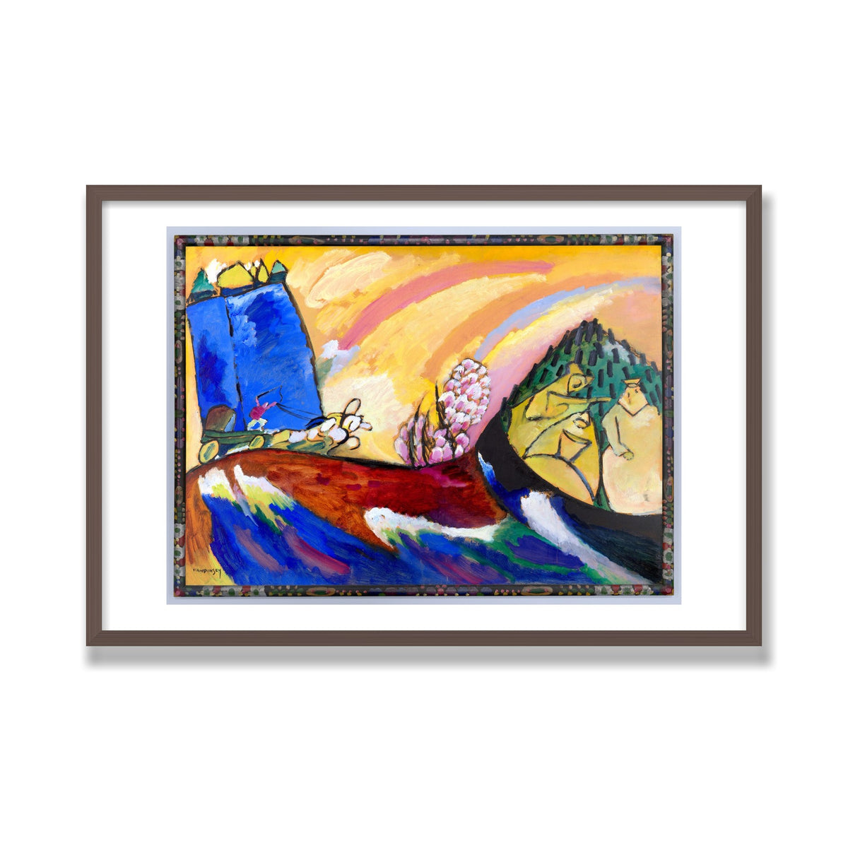 Painting with Troika, 24 × 36 in, Walnut frame