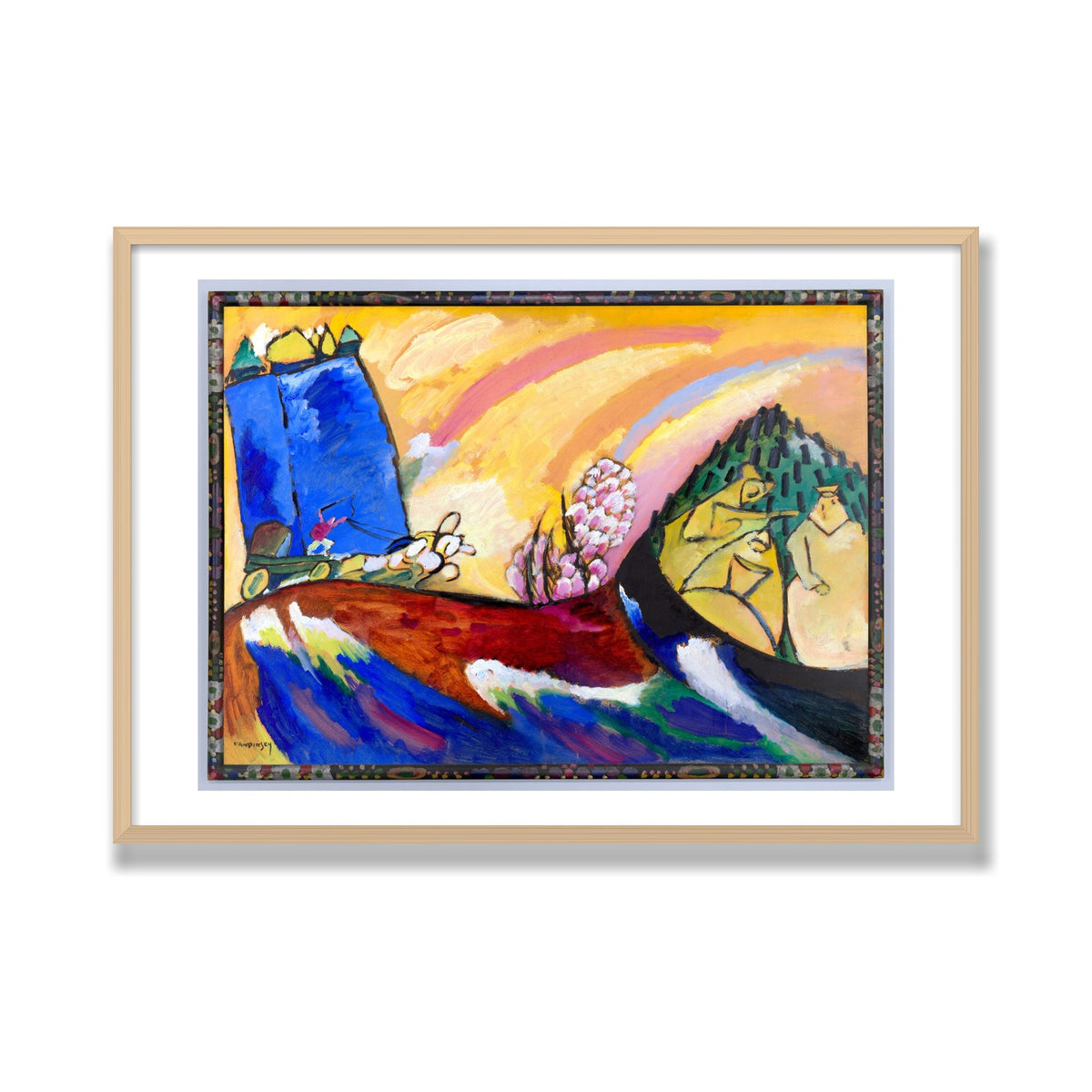 Painting with Troika, 28 × 40 in, Natural Oak frame