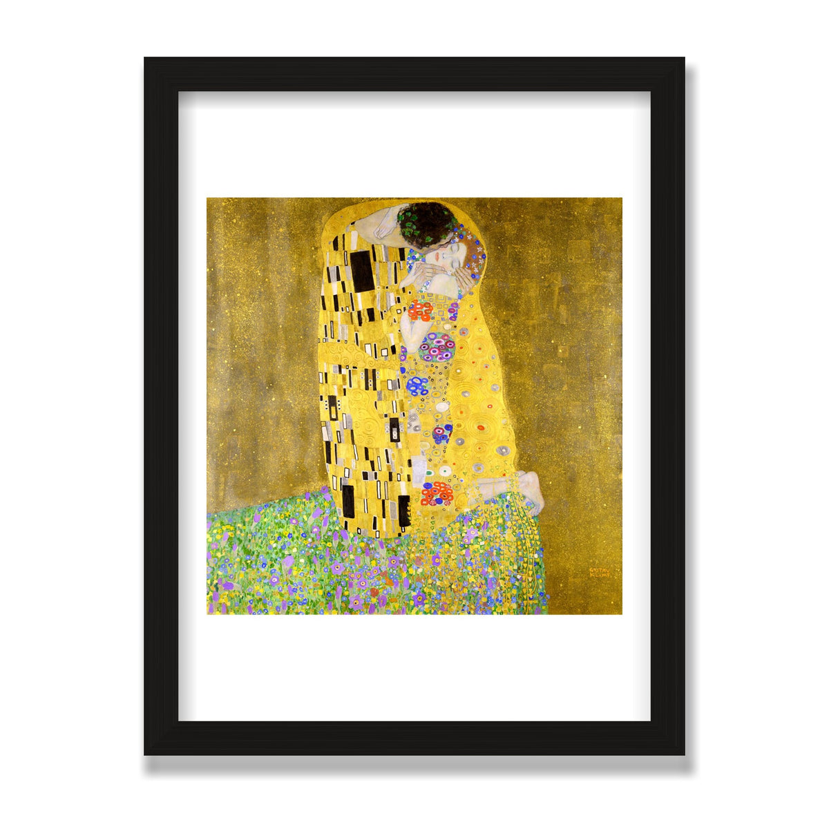 The Kiss, 12 × 16 in, Black Oak frame