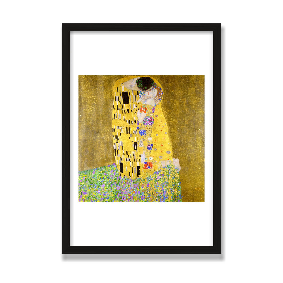The Kiss, 16 × 24 in, Black Oak frame