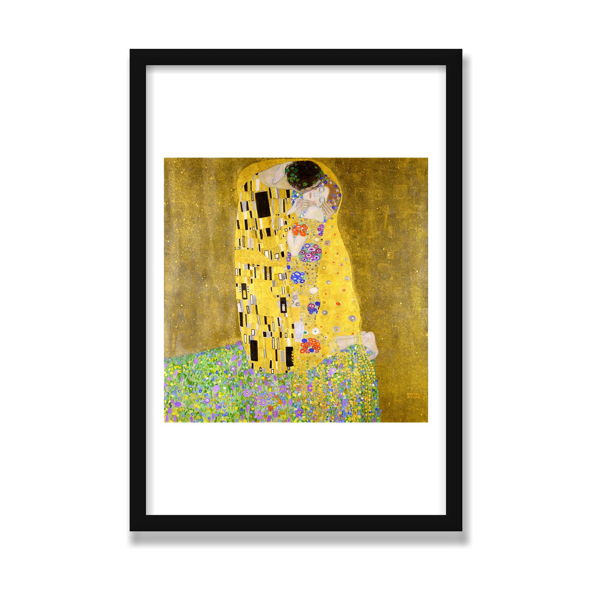 The Kiss, 16 × 24 in, Black Satin frame