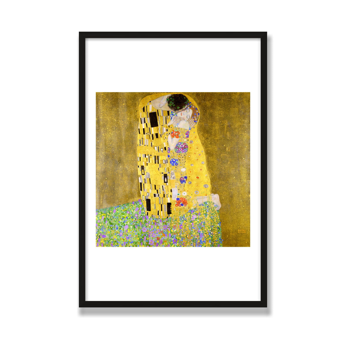 The Kiss, 24 × 36 in, Black Oak frame