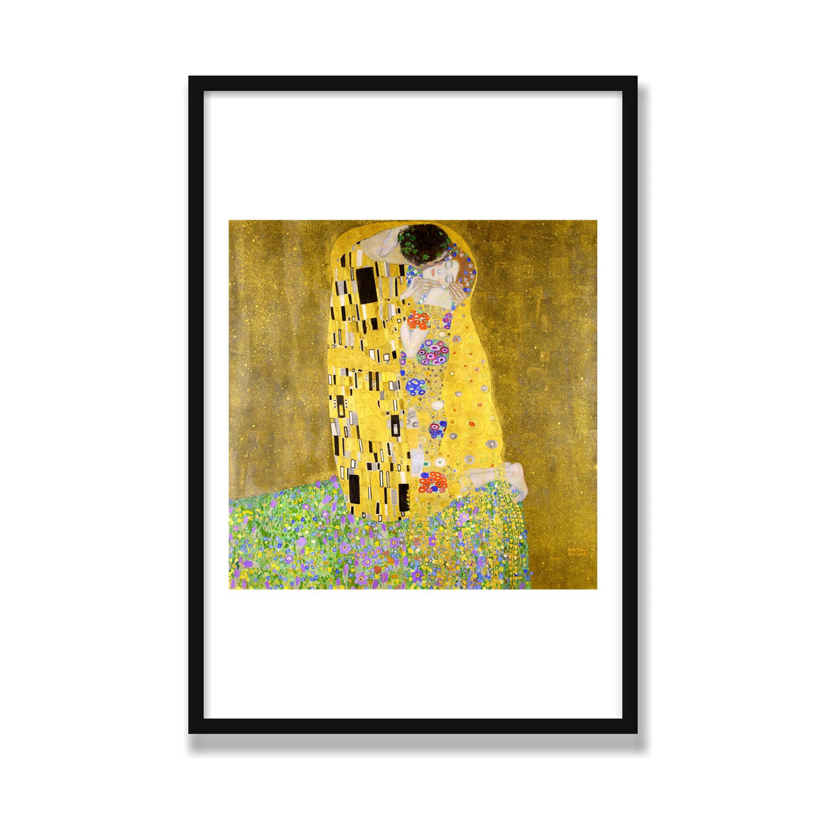 The Kiss, 24 × 36 in, Black Satin frame