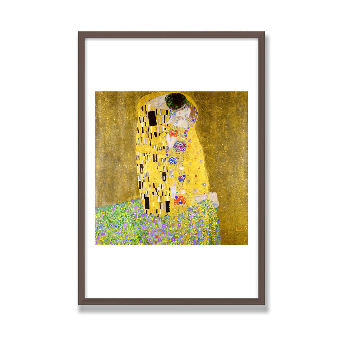 The Kiss, 24 × 36 in, Walnut frame