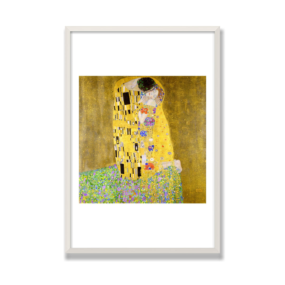The Kiss, 24 × 36 in, White Oak frame
