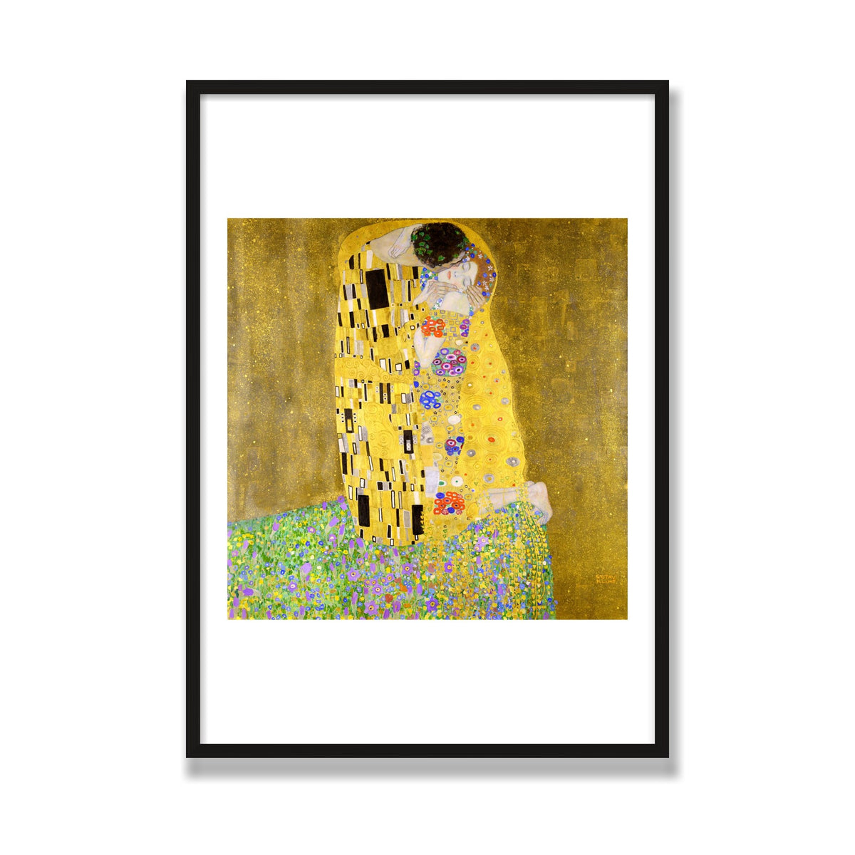 The Kiss, 28 × 40 in, Black Oak frame