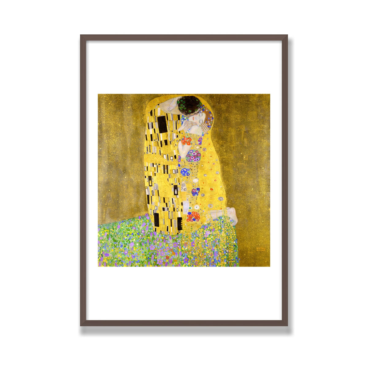 The Kiss, 28 × 40 in, Walnut frame