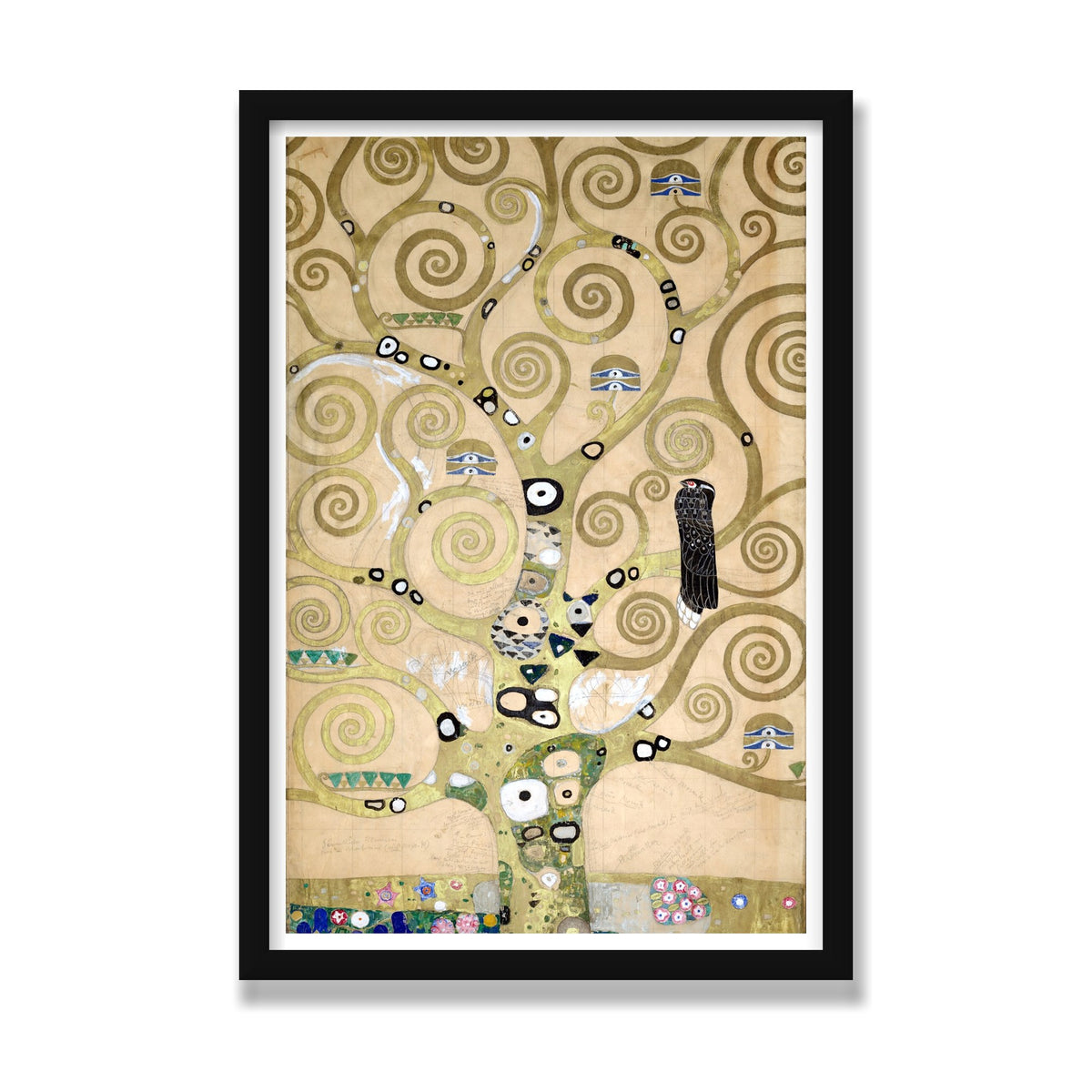 The Tree of Life (Stoclet Frieze), 16 × 24 in, Black Satin frame