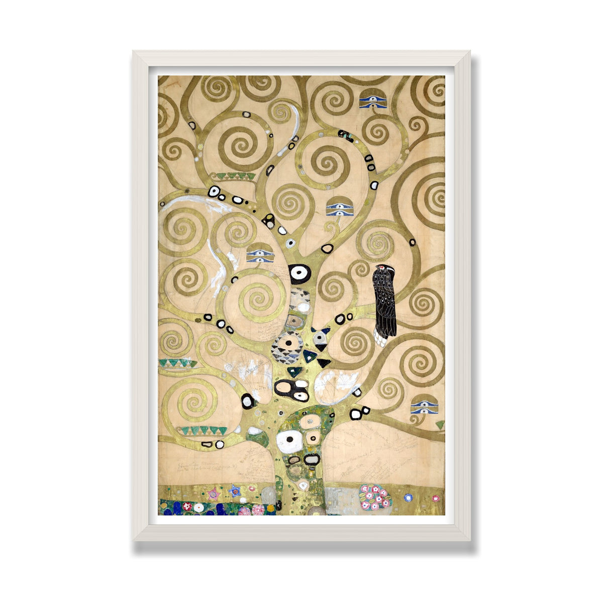 The Tree of Life (Stoclet Frieze), 16 × 24 in, White Oak frame
