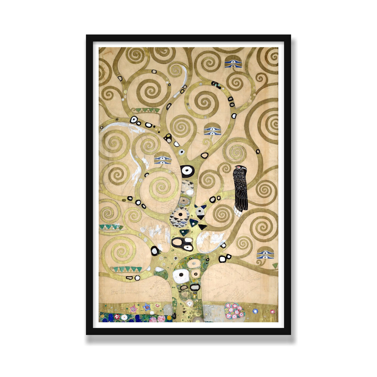 The Tree of Life (Stoclet Frieze), 24 × 36 in, Black Satin frame