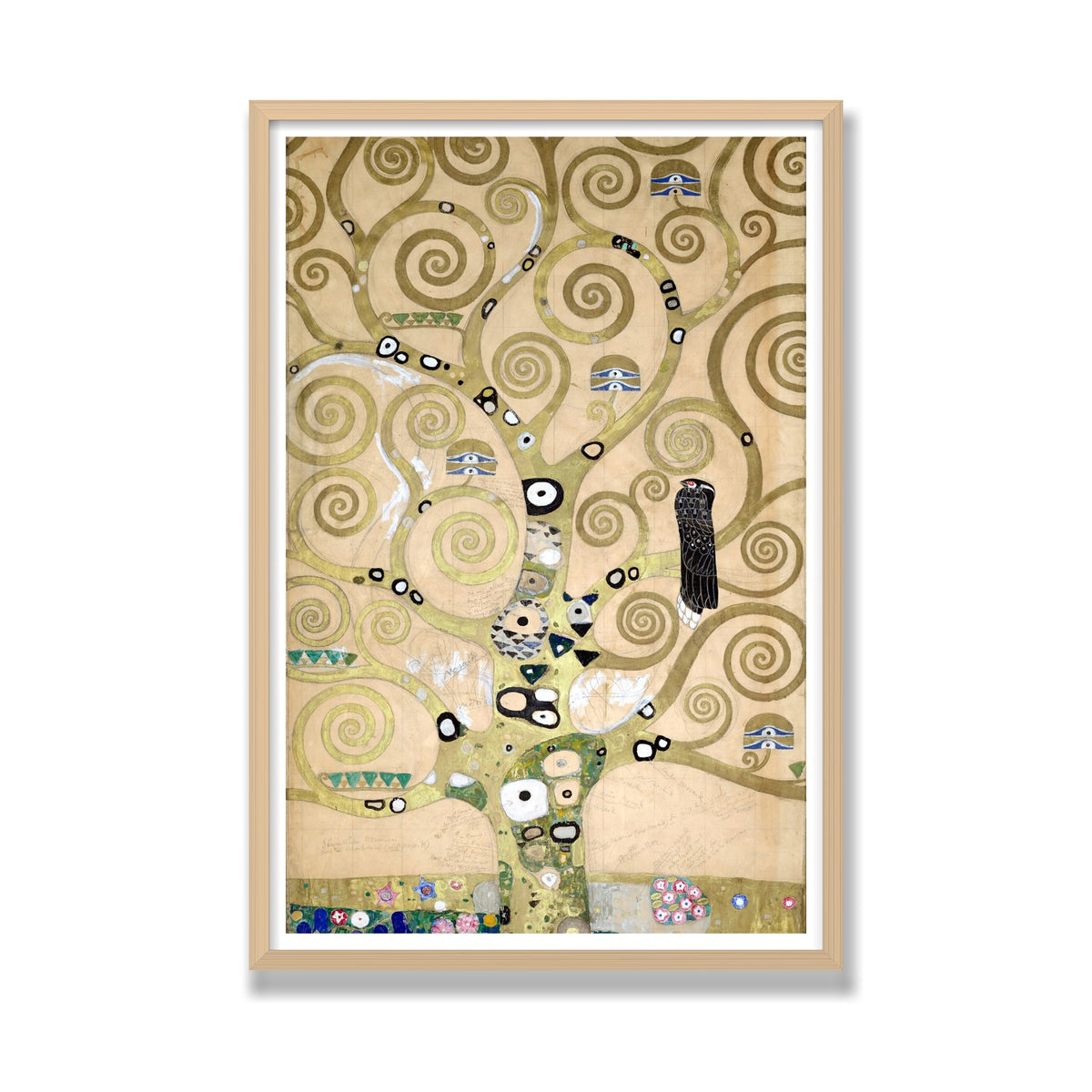 The Tree of Life (Stoclet Frieze), 24 × 36 in, Natural Oak frame