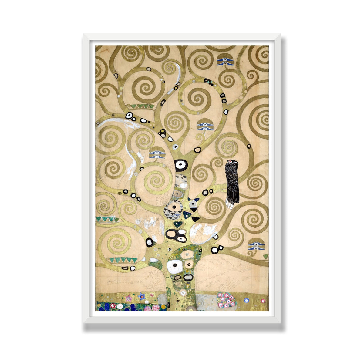 The Tree of Life (Stoclet Frieze), 24 × 36 in, White Satin frame