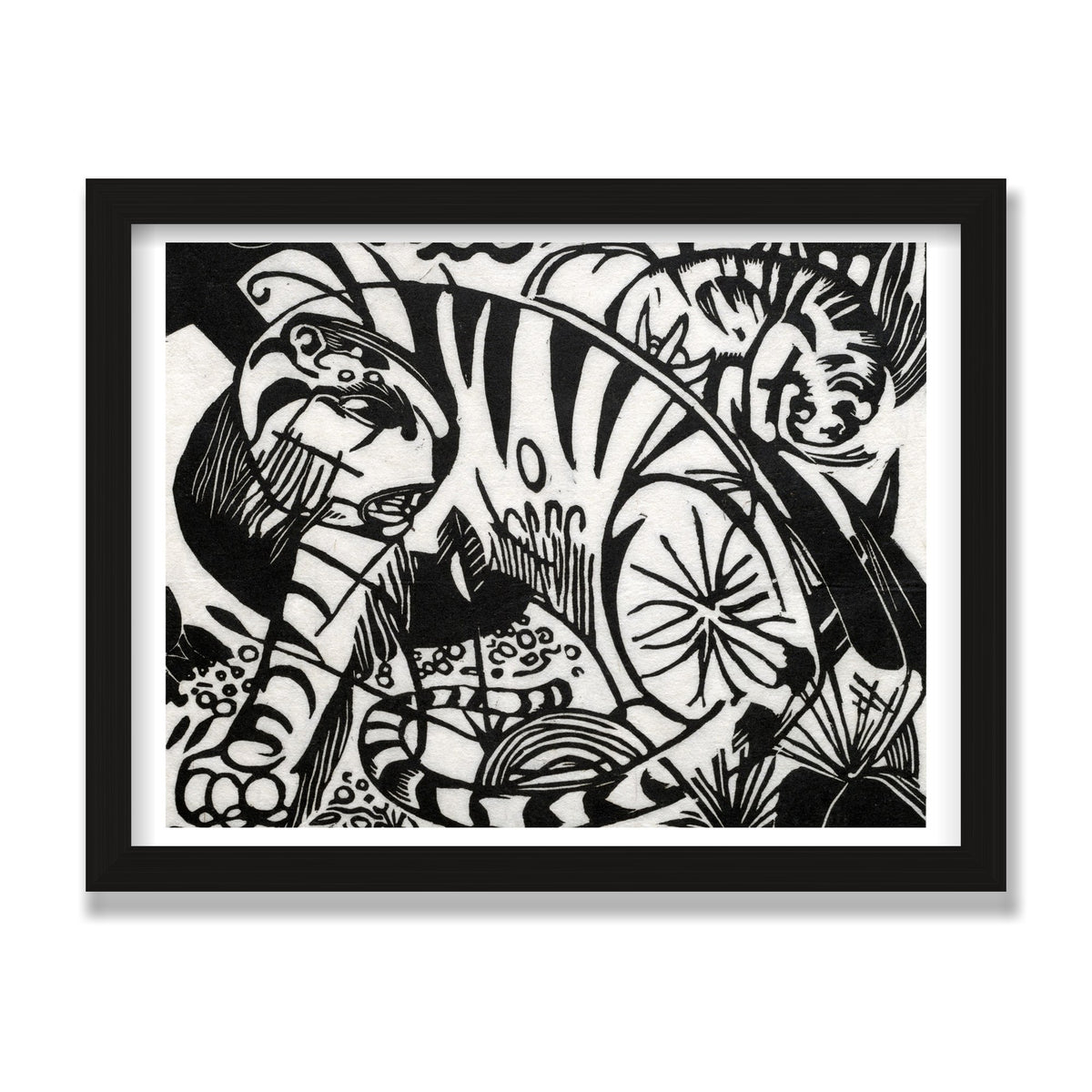 Tiger, 12 × 16 in, Black Oak frame