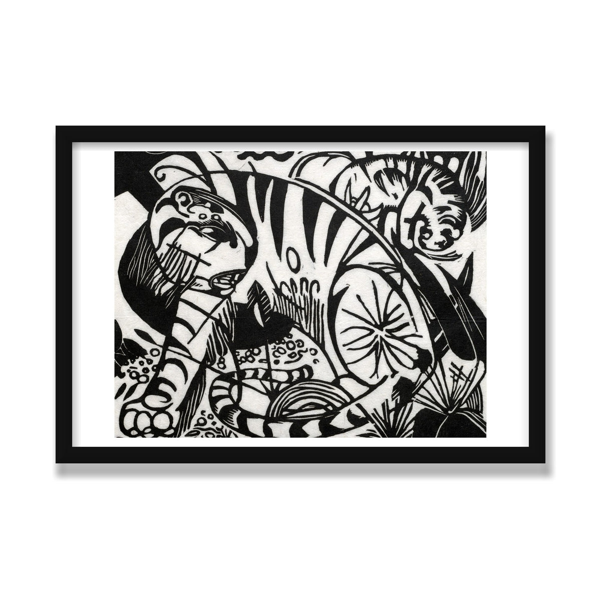 Tiger, 16 × 24 in, Black Satin frame