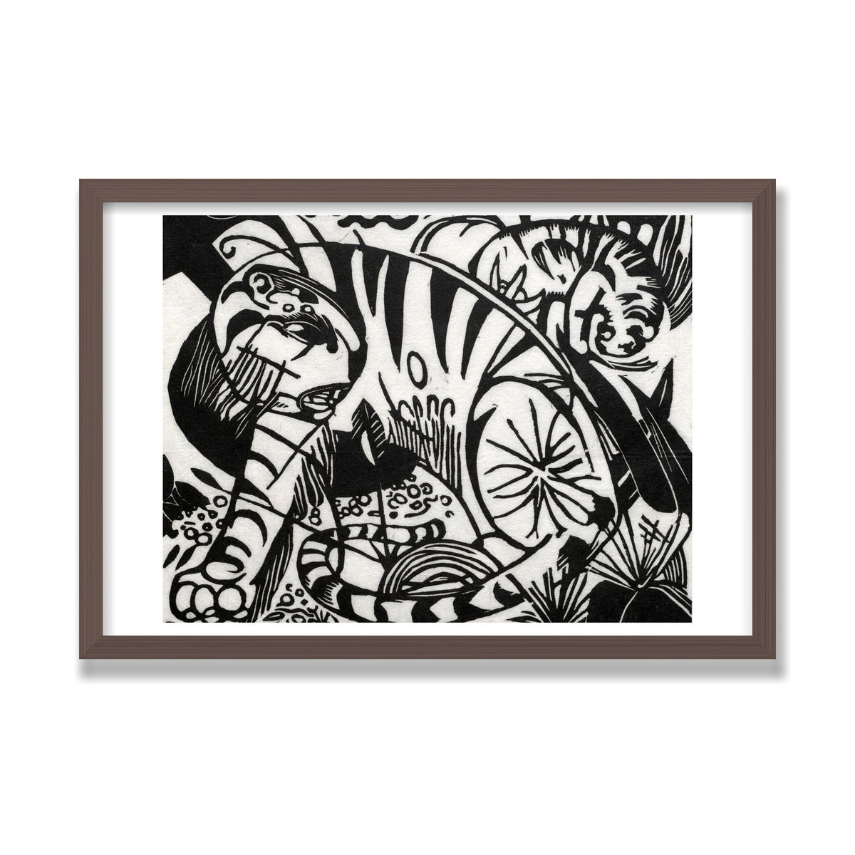 Tiger, 16 × 24 in, Walnut frame
