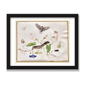 Convolvulus and Hawk Moth, 12 × 16 in, Black Oak frame