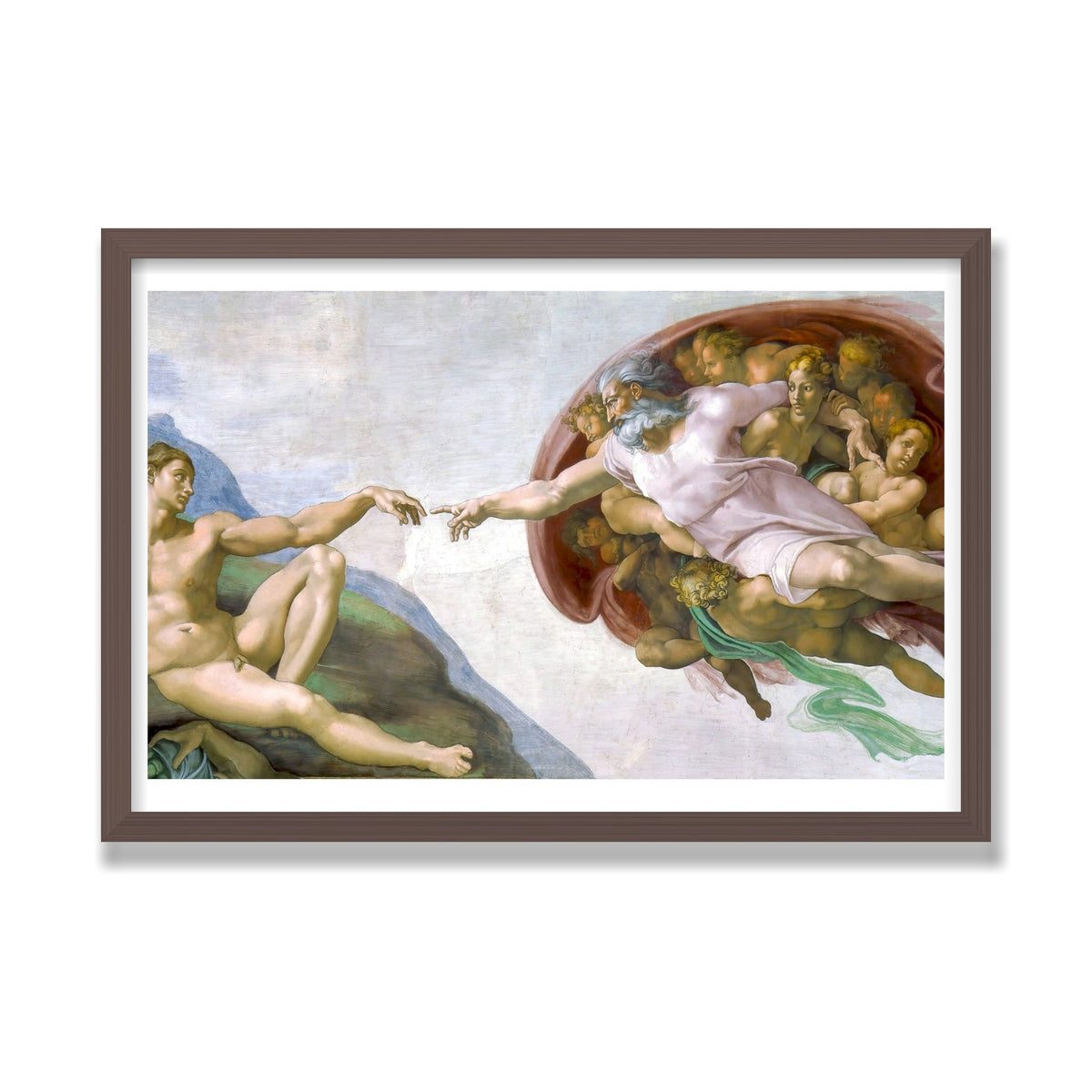 The Creation of Adam, 16 × 24 in, Walnut frame