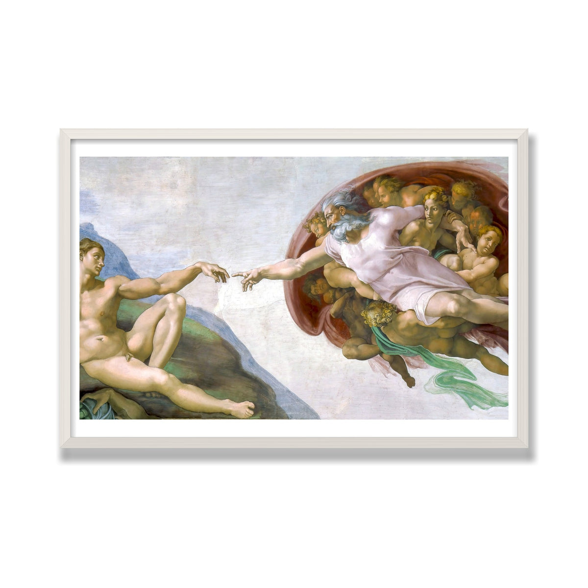 The Creation of Adam, 24 × 36 in, White Oak frame