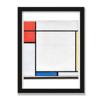 Composition with Red, Yellow, and Blue, 12 × 16 in, Black Oak frame