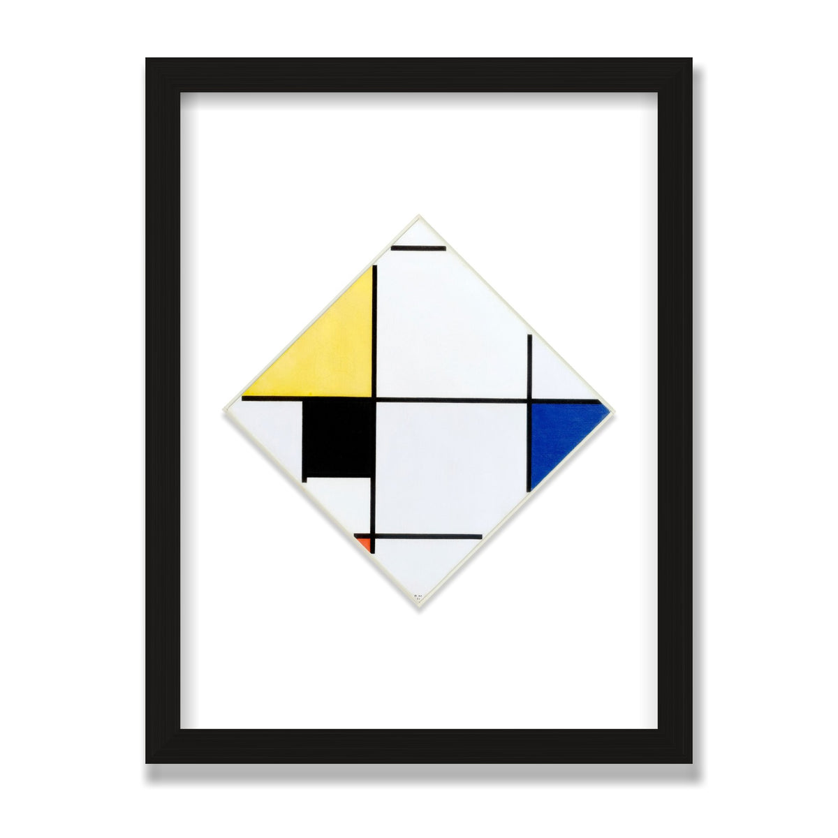 Lozenge Composition, 12 × 16 in, Black Oak frame