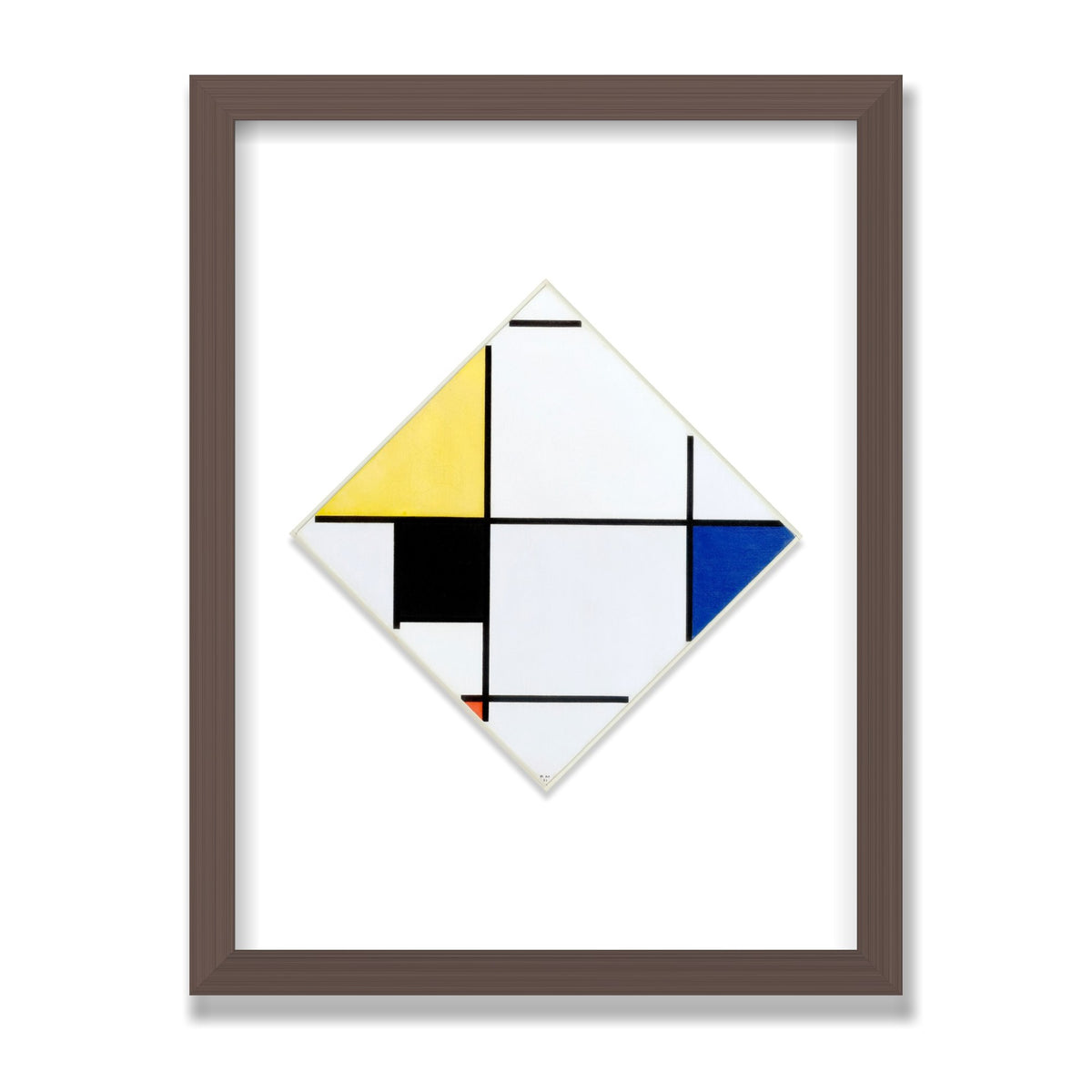 Lozenge Composition, 12 × 16 in, Walnut frame