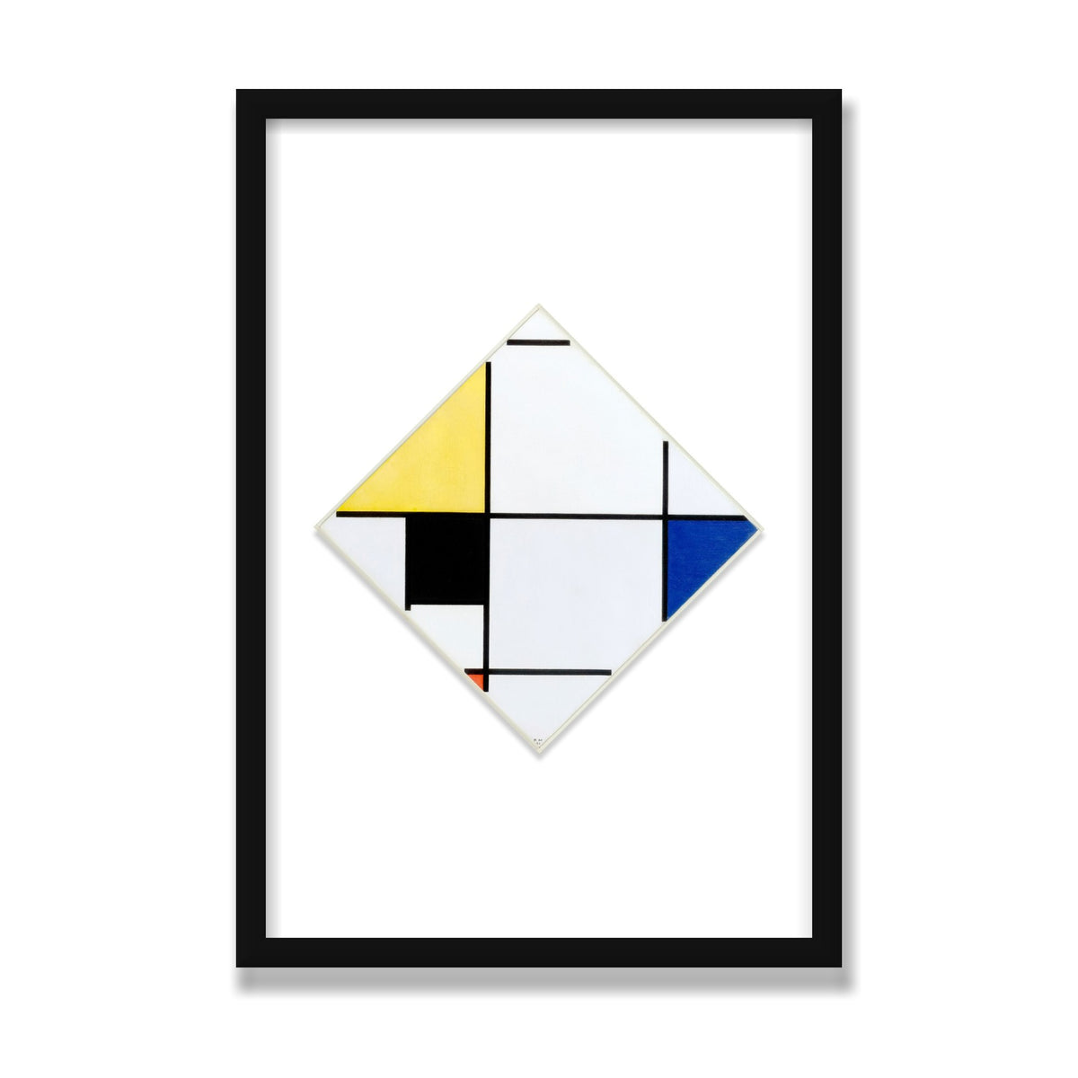 Lozenge Composition, 16 × 24 in, Black Satin frame