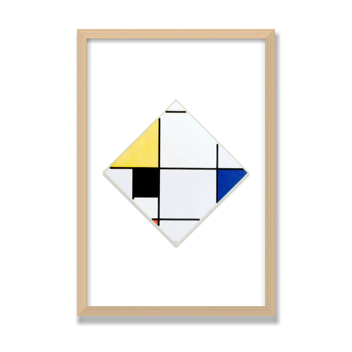 Lozenge Composition, 16 × 24 in, Natural Oak frame