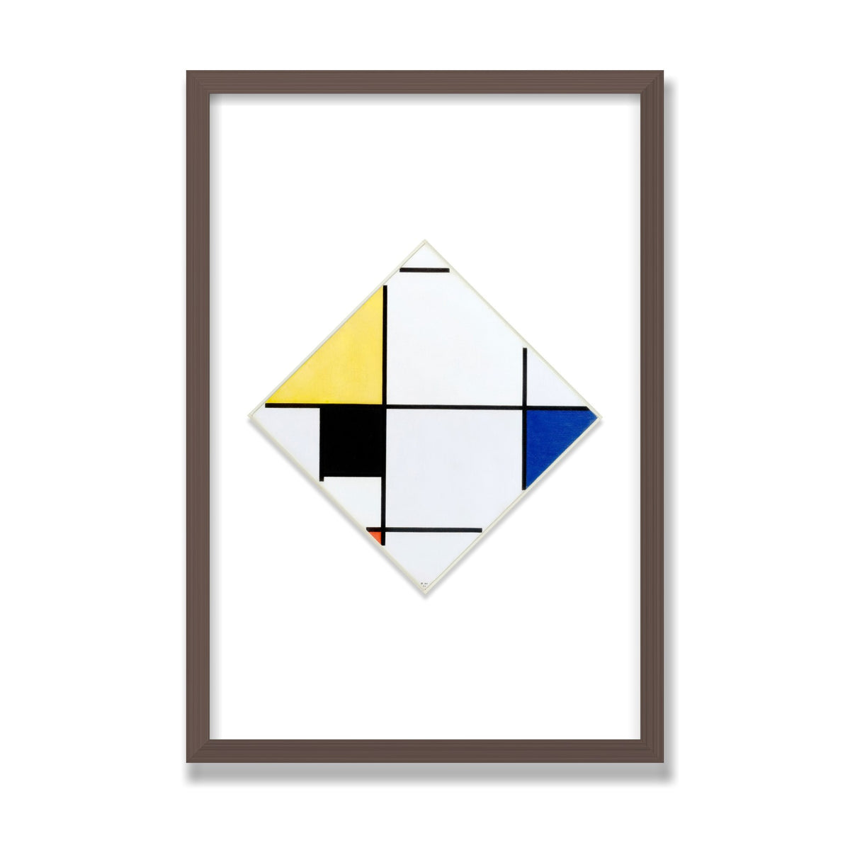 Lozenge Composition, 16 × 24 in, Walnut frame