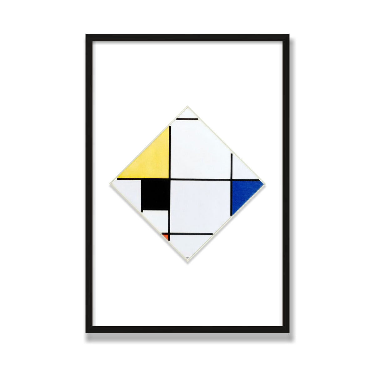 Lozenge Composition, 24 × 36 in, Black Oak frame