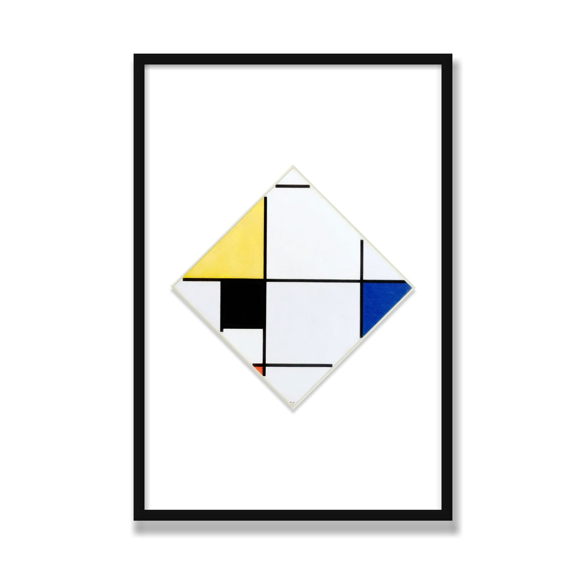 Lozenge Composition, 24 × 36 in, Black Satin frame