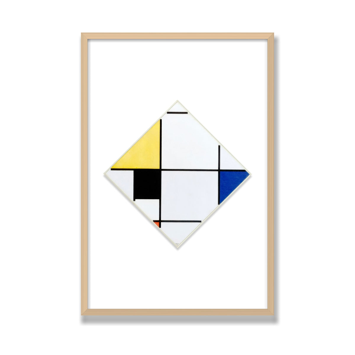 Lozenge Composition, 24 × 36 in, Natural Oak frame
