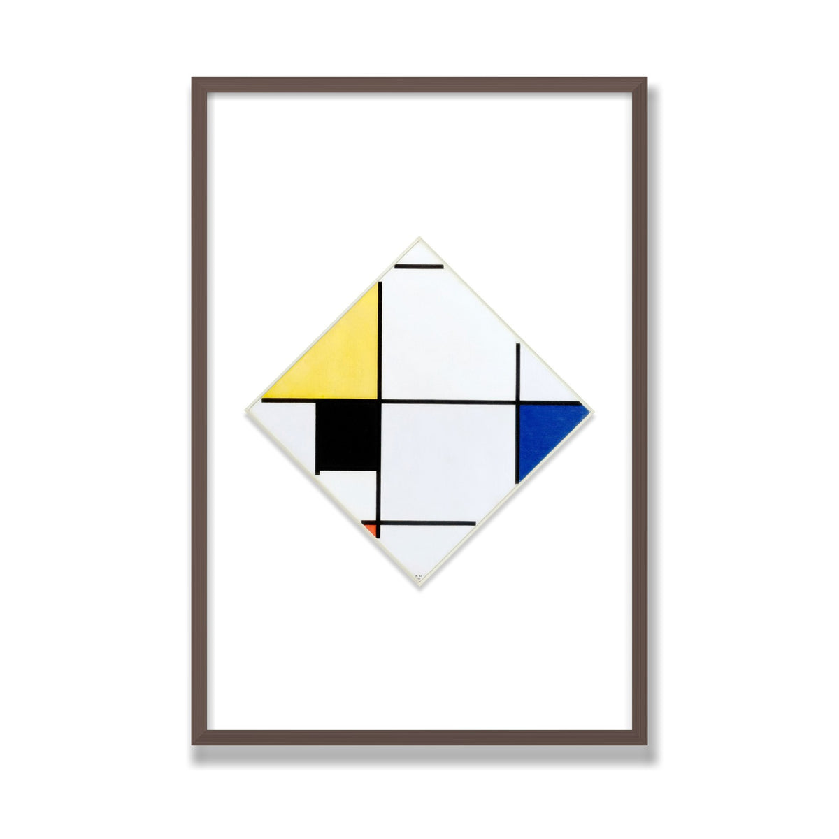 Lozenge Composition, 24 × 36 in, Walnut frame