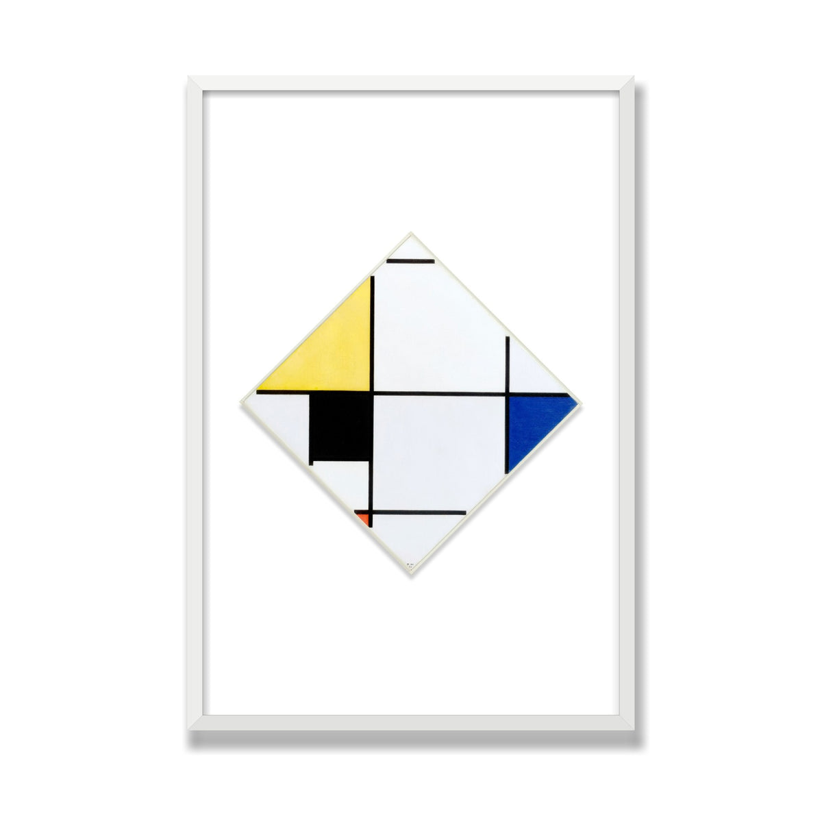 Lozenge Composition, 24 × 36 in, White Satin frame