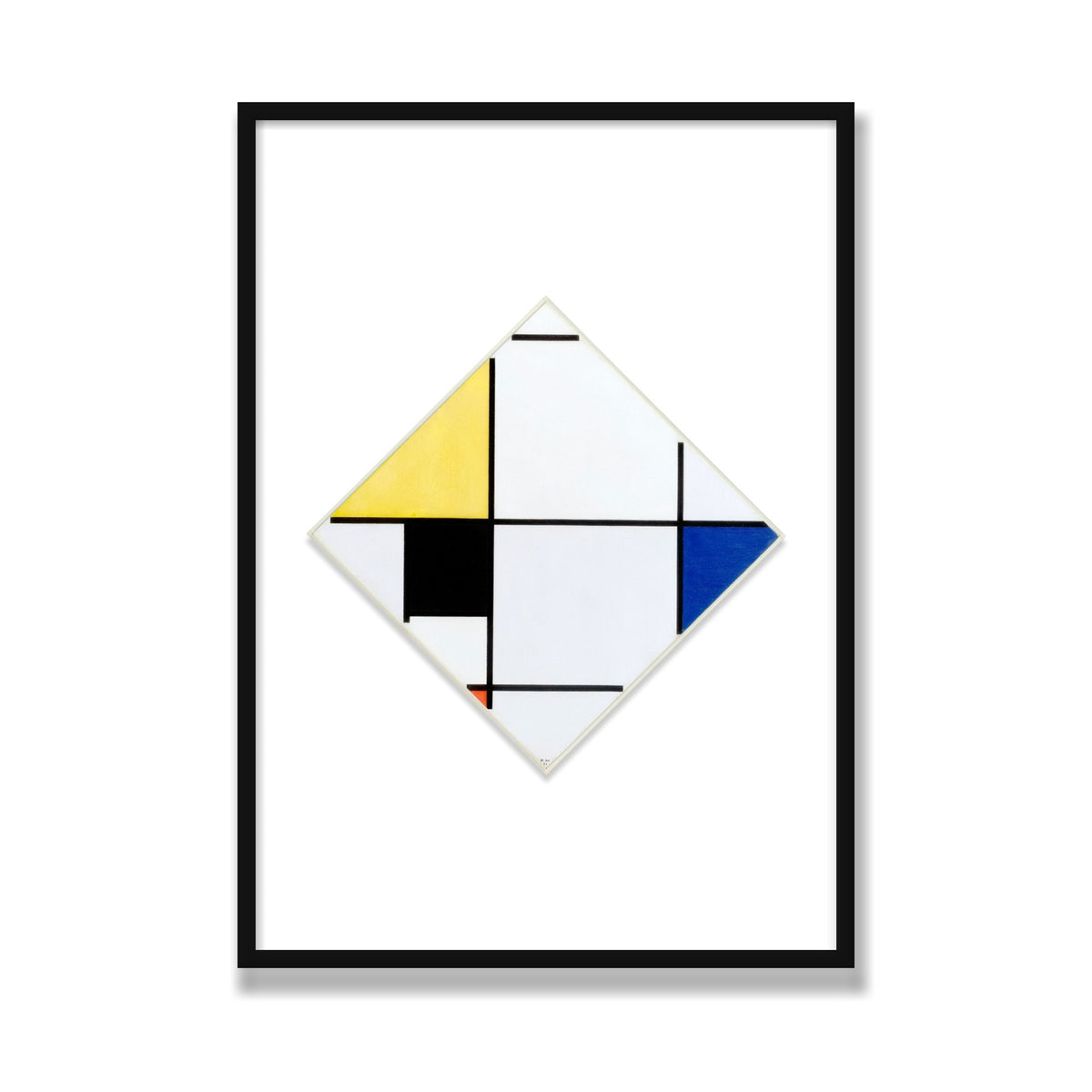 Lozenge Composition, 28 × 40 in, Black Satin frame