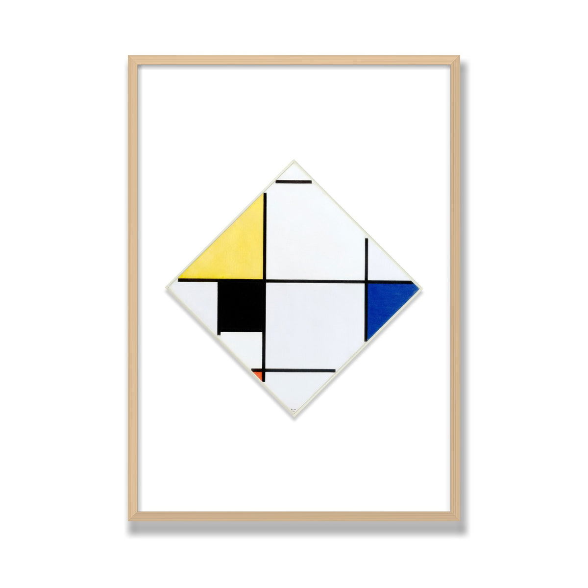 Lozenge Composition, 28 × 40 in, Natural Oak frame